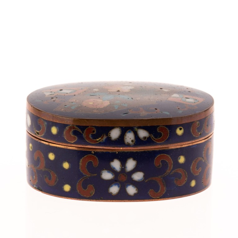 Chinese Shell Inlay Box Chinese Inlaid Cloisonne Lidded Box Early 20th Century - Antique ...