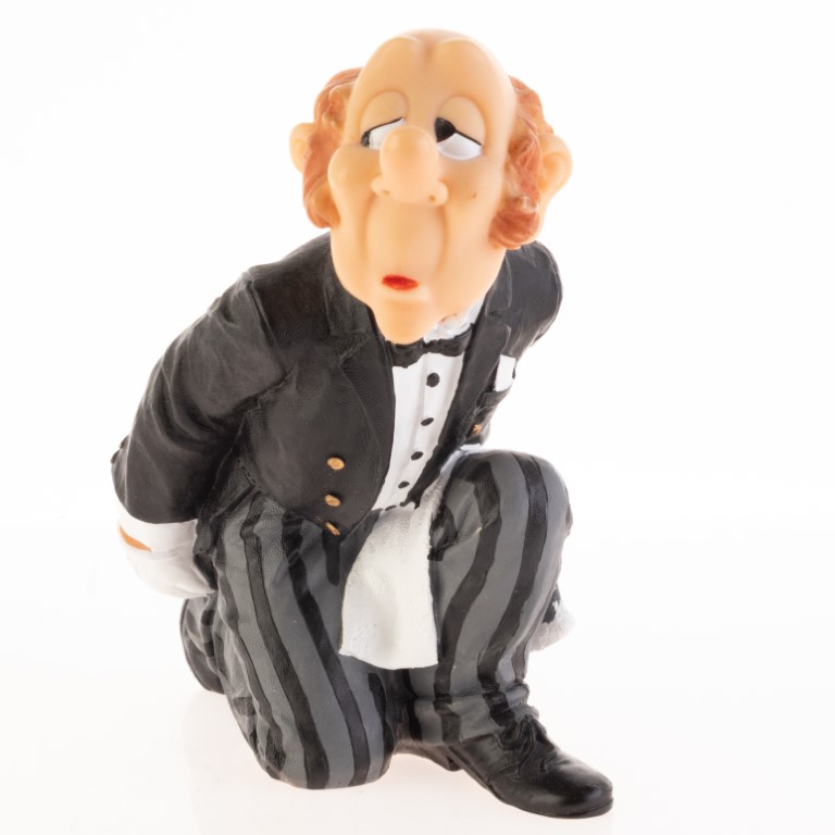 Comical Butler Wine Bottle Holder Figure - Antique Auctions America