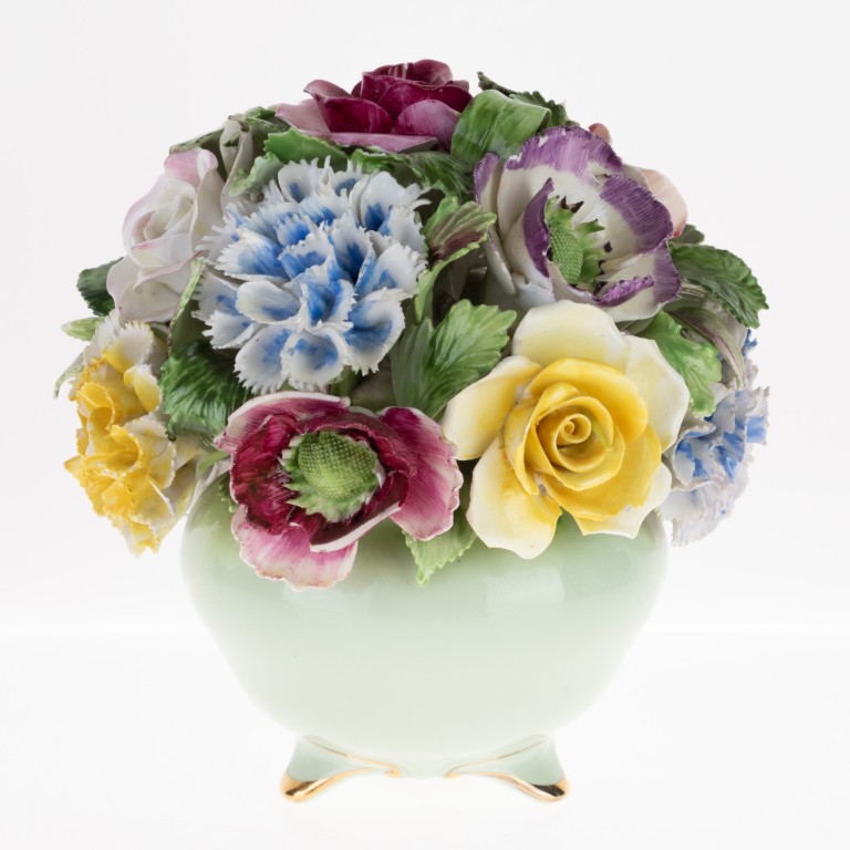 Adderley Fine Porcelain Hand Painted Flower Bouquet Sculpture - Antique ...