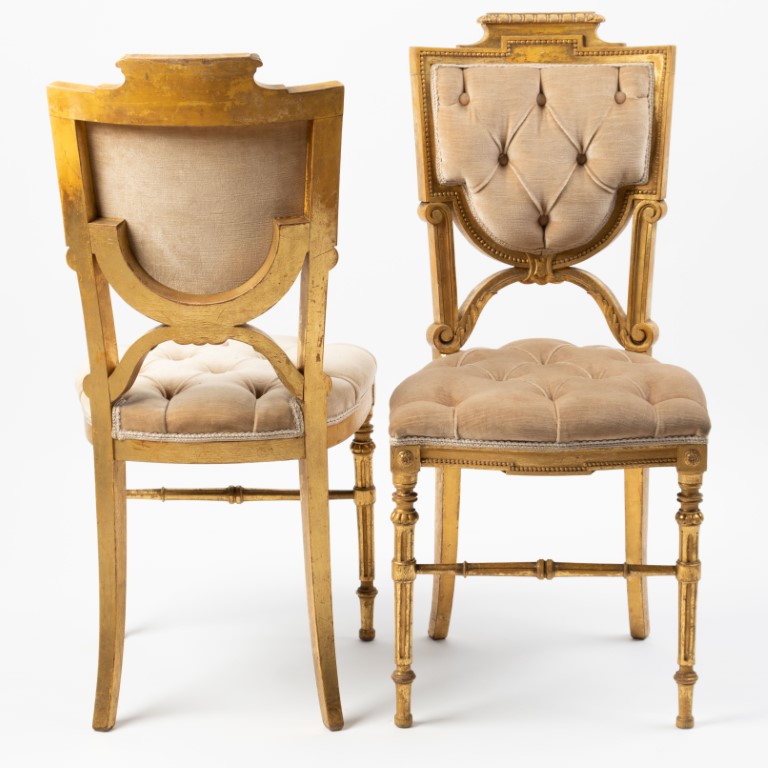 Antique Pair Of French Regency Giltwood Chairs 19th Century - Antique ...