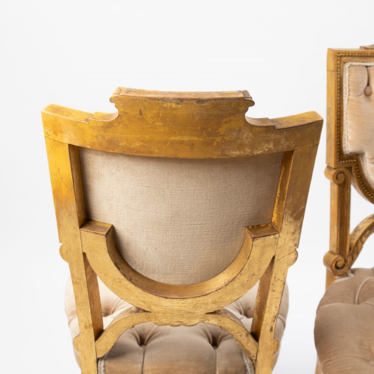Antique Pair Of French Regency Giltwood Chairs 19th Century - Antique ...