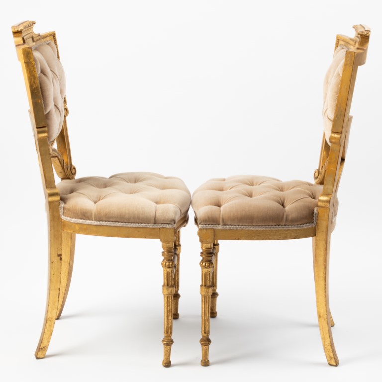 Antique Pair Of French Regency Giltwood Chairs 19th Century - Antique ...
