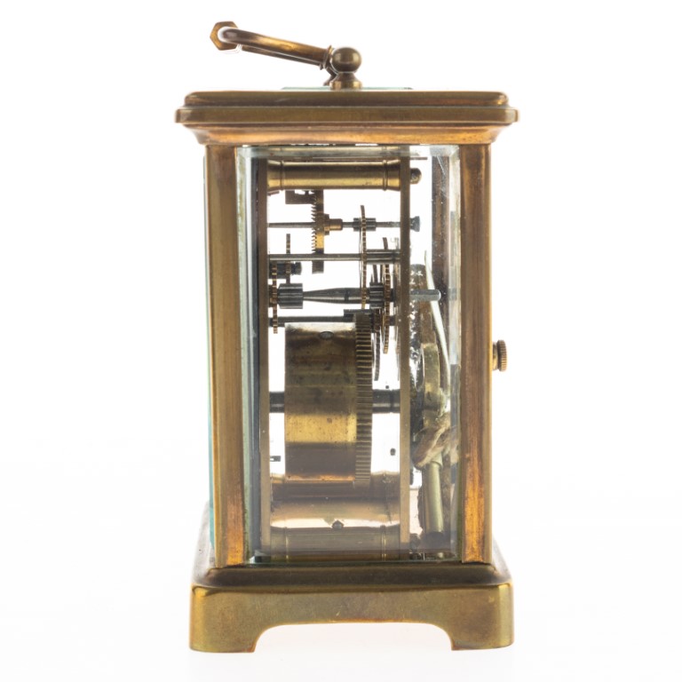 Antique French Parisian Bevelled Glass Brass Carriage Clock - Antique ...