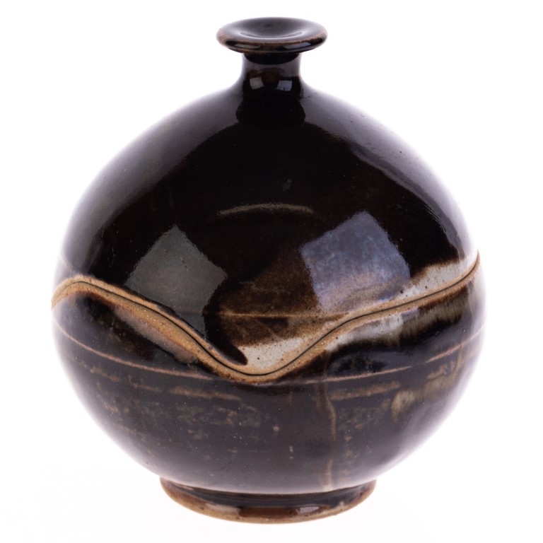 Mid Century Glazed Studio Pottery Ceramic Sectional Vase - Antique ...