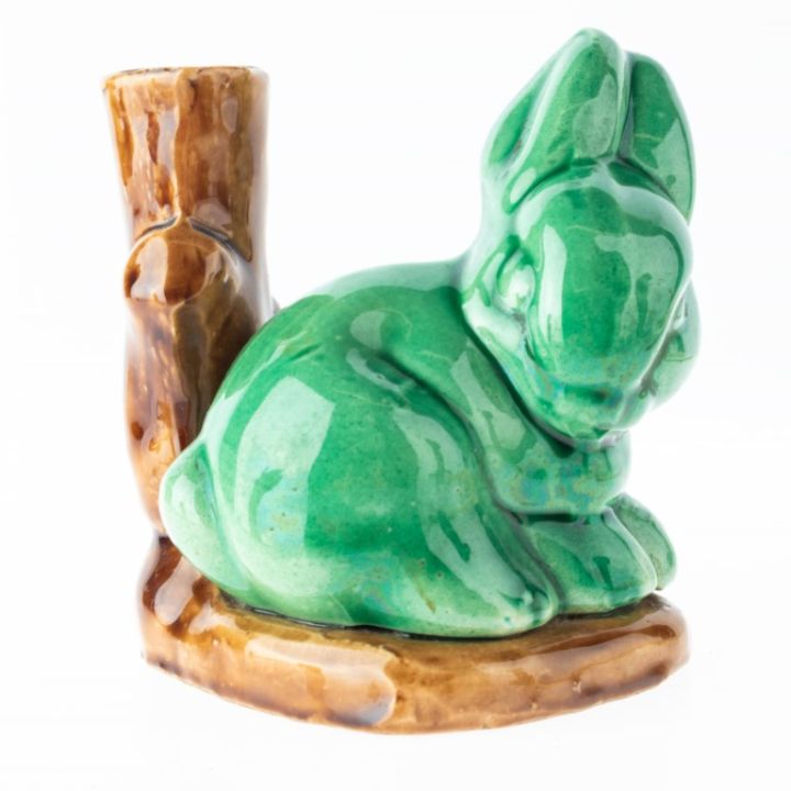 Art Deco Glazed Porcelain Ceramic Pottery Bunny Rabbit Figure - Antique ...