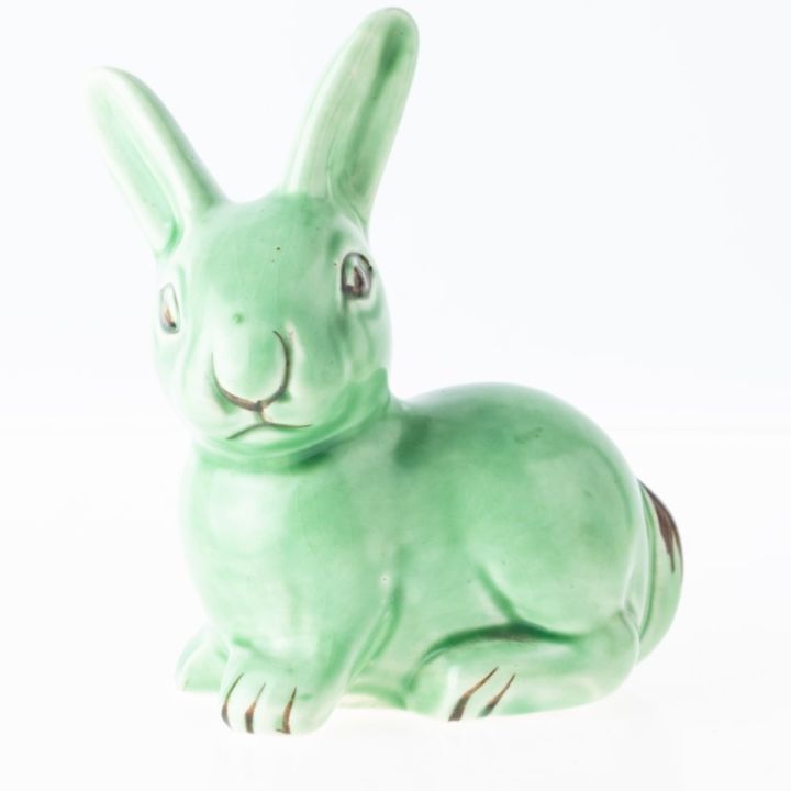 Art Deco Porcelain Ceramic Pottery Bunny Rabbit Figure - Antique ...