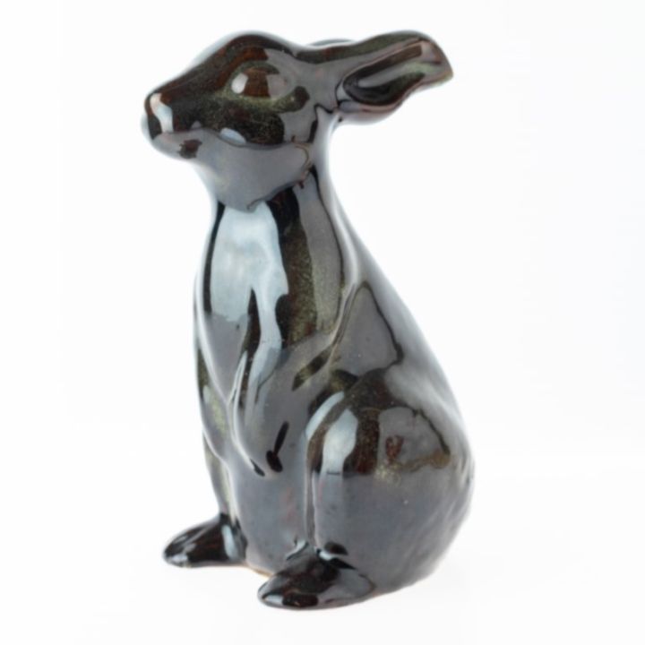 Mid Century Glazed Studio Pottery Ceramic Rabbit Figure - Antique ...