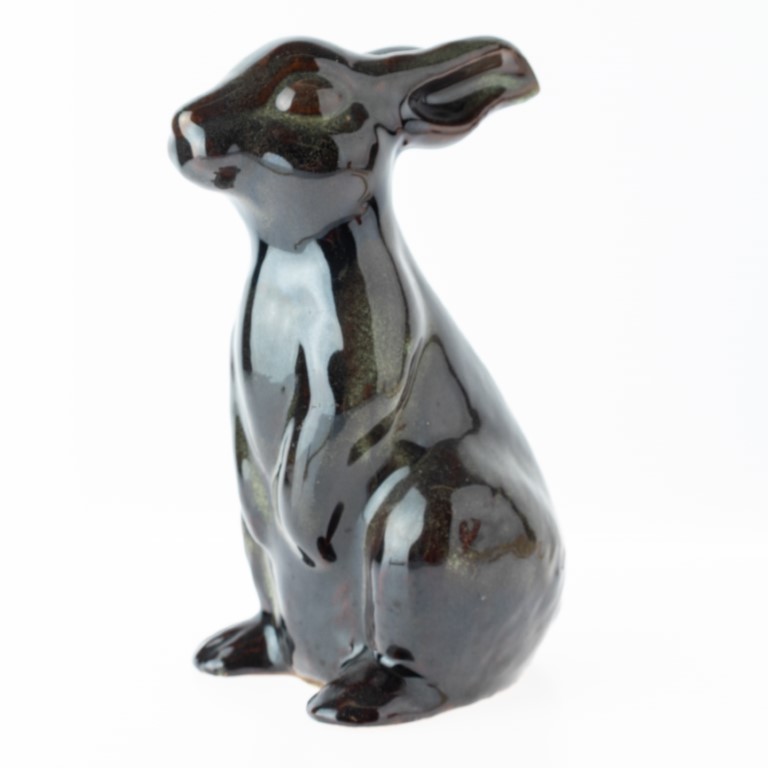 Mid Century Glazed Studio Pottery Ceramic Rabbit Figure - Antique ...