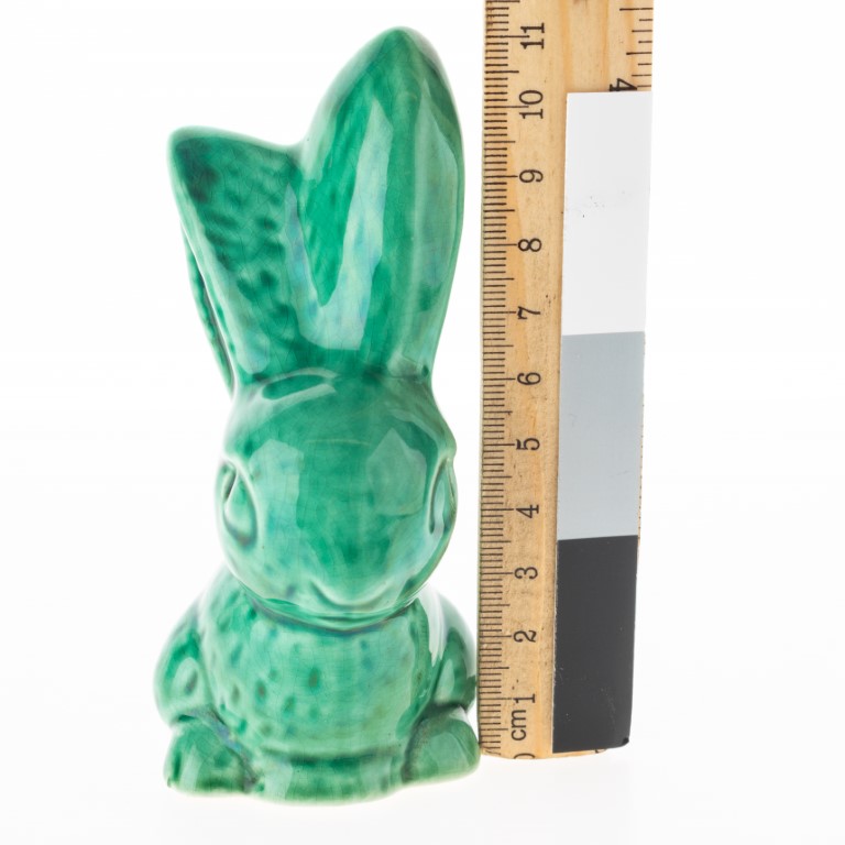Art Deco Glazed Green Pottery Ceramic Rabbit Figure - Antique Auctions ...