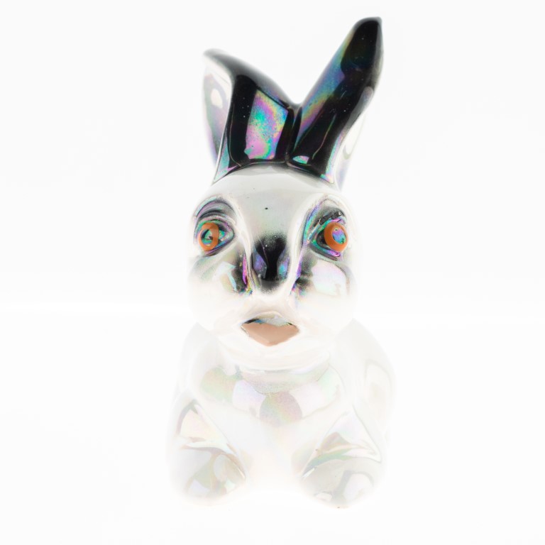 Mid Century Pearlware Porcelain Ceramic Pottery Rabbit Figure - Antique ...