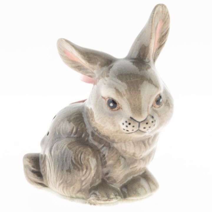 Mid Century Glazed Bunny Rabbit Porcelain Ceramic Figure - Antique ...