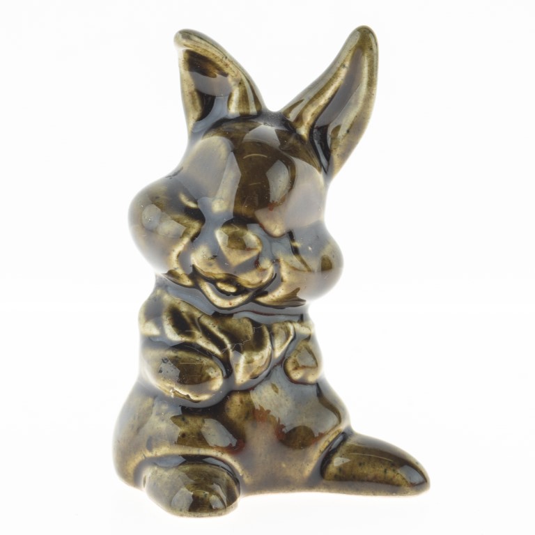 Mid Century Glazed Green Bunny Rabbit Porcelain Ceramic Pottery Figure ...