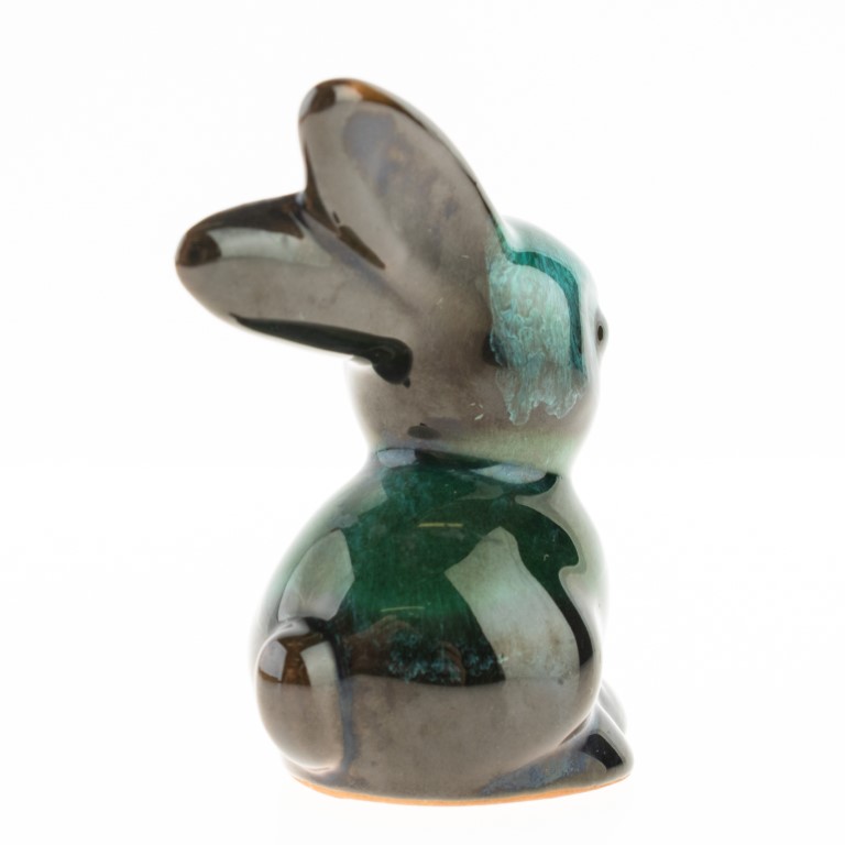 Mid Century Hand Painted Glazed Porcelain Ceramic Pottery Rabbit Figure ...